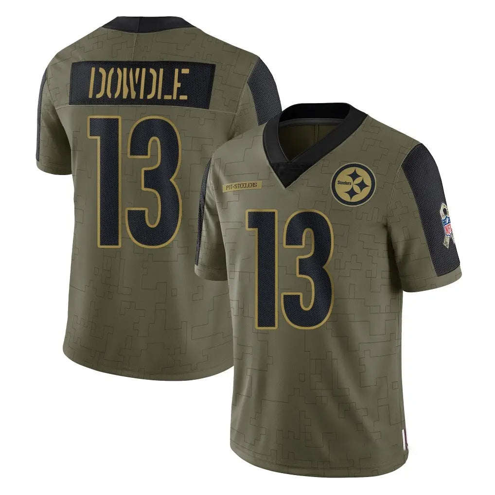 Jdoa P.Steelers #13 Rico Dowdle Player Olive Salute To Service Limited Game Stitched Jerseys