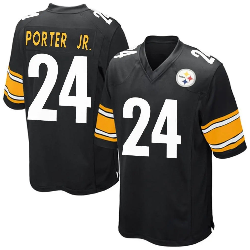 Jdoa P.Steelers #24 Joey Porter Jr. Player Black Game Home Stitched Jerseys