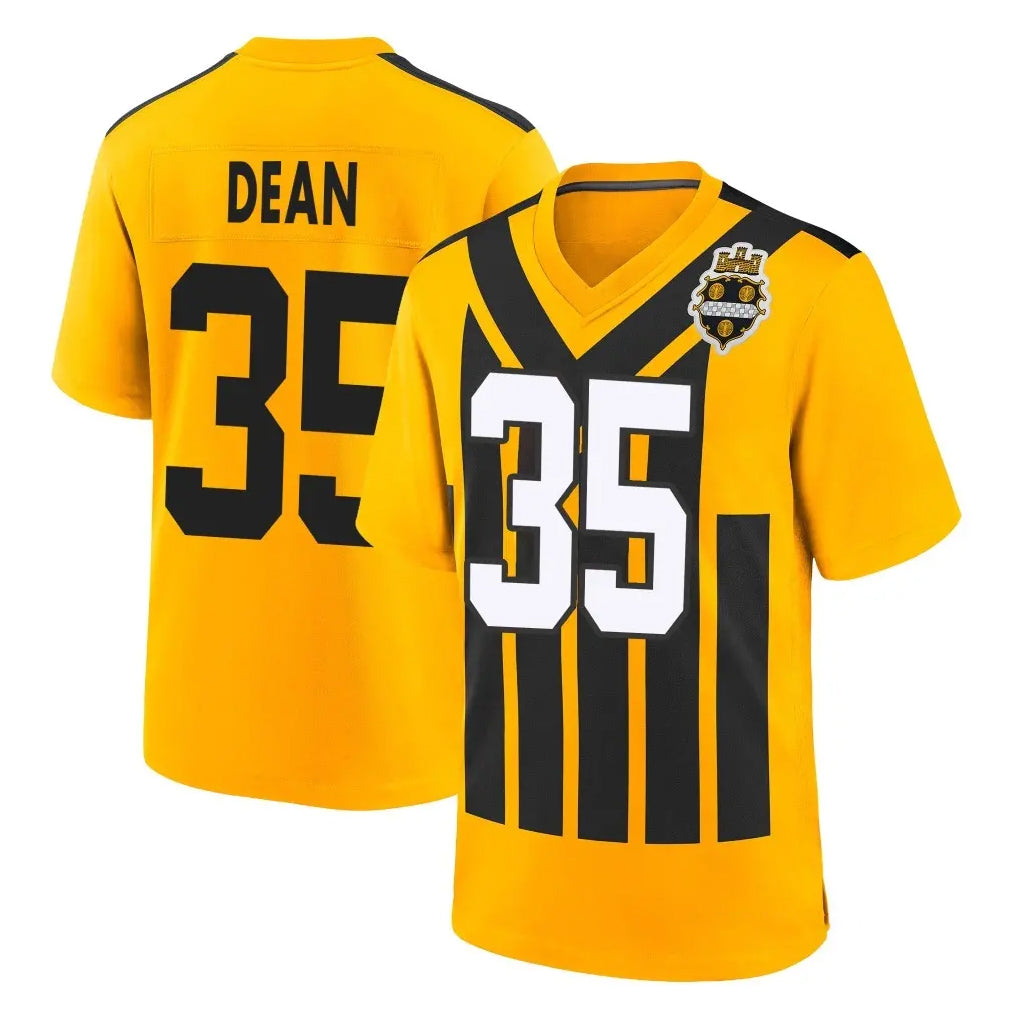 Jdoa P.Steelers #35 Jamel Dean Player Gold Limited 1933 Throwback Home Game Stitched Jerseys