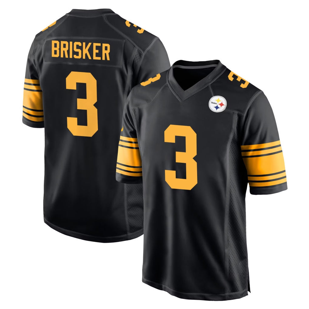 Jdoa P.Steelers #3 Jaquan Brisker Player Black Color Rush Home Game Stitched Jerseys