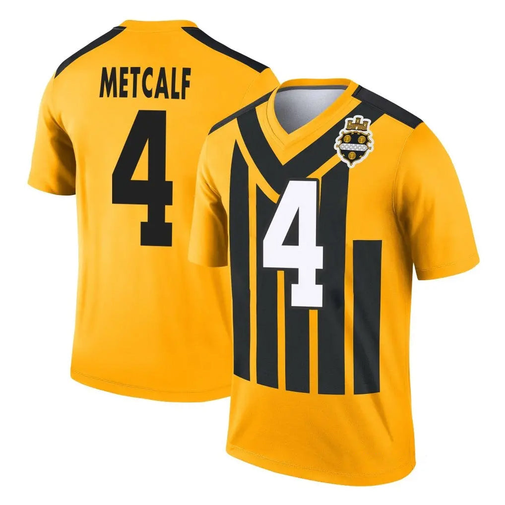 Jdoa P.Steelers #4 DK Metcalf Player Gold Legend Limited 1933 Throwback Performance Home Game Stitched Jerseys