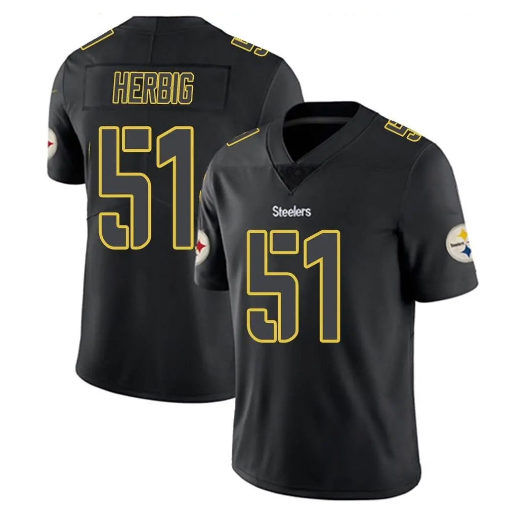 Jdoa P.Steelers #51 Nick Herbig Player Black Impact Limited Home Game Stitched Jerseys