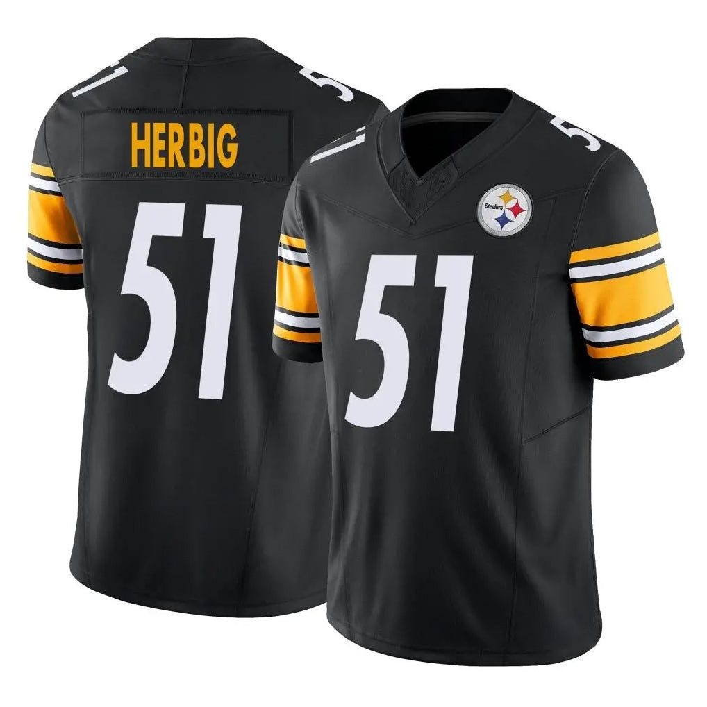 Jdoa P.Steelers #51 Nick Herbig Player Black Limited Vapor F.U.S.E. Home Game Stitched Jerseys