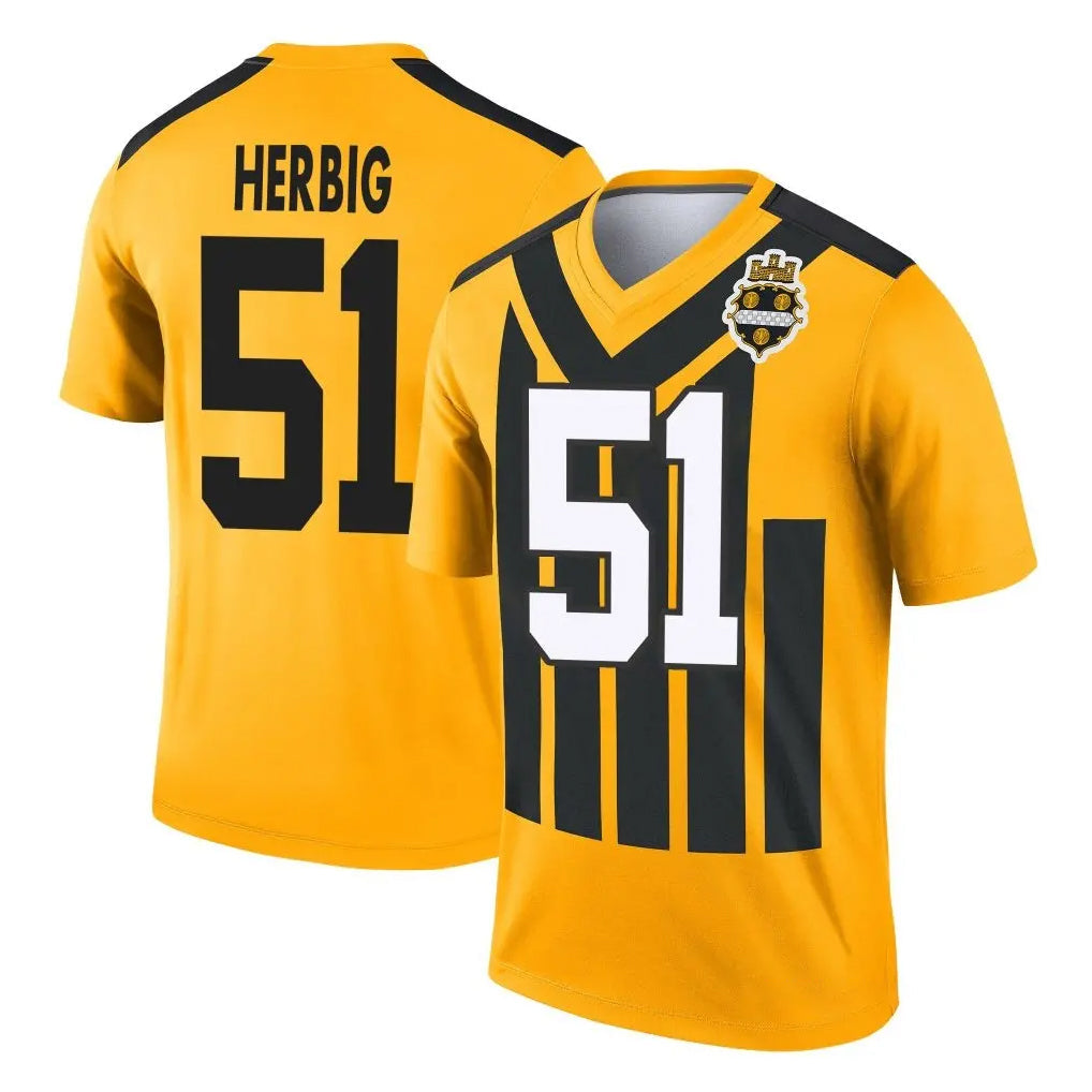 Jdoa P.Steelers #51 Nick Herbig Player Gold Legend Limited 1933 Throwback Performance Home Game Stitched Jerseys