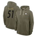 Jdoa P.Steelers #51 Nick Herbig Player Olive Salute to Service Pullover Hoodies Limited Stitched Jerseys