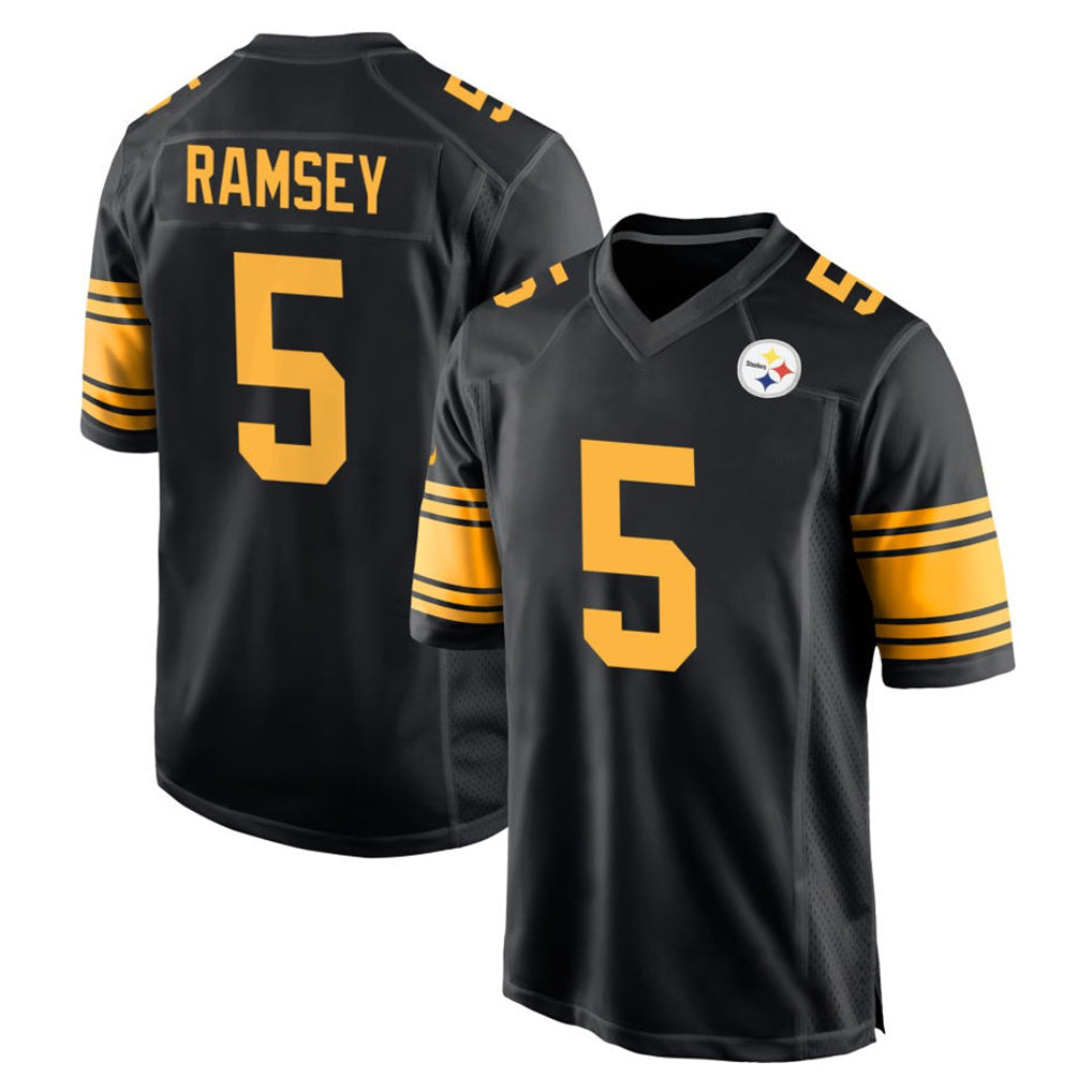 Jdoa P.Steelers #5 Jalen Ramsey Player Black Color Rush Home Game Stitched Jerseys