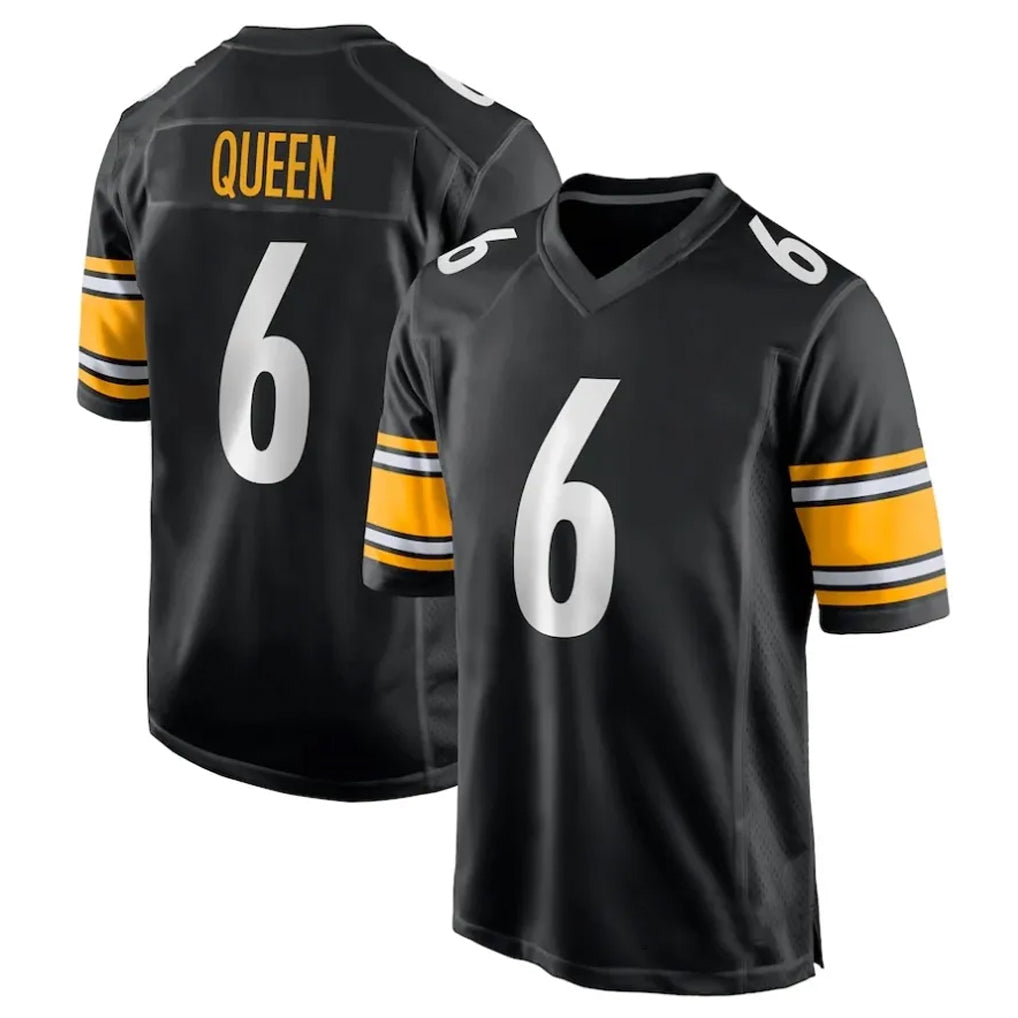 Jdoa P.Steelers #6 Patrick Queen Player Black Home Game Stitched Jerseys