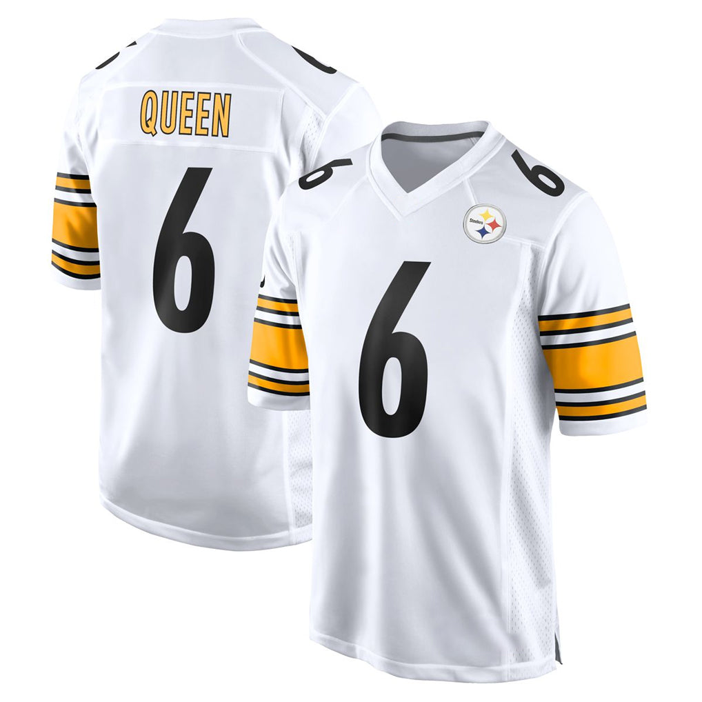 Jdoa P.Steelers #6 Patrick Queen Player White Home Game Stitched Jerseys