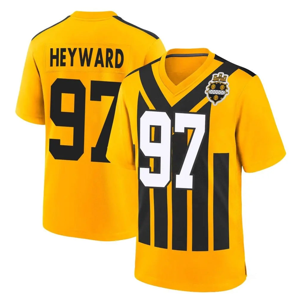 Jdoa P.Steelers #97 Cameron Heyward Player Gold Limited 1933 Throwback Home Game Stitched Jerseys