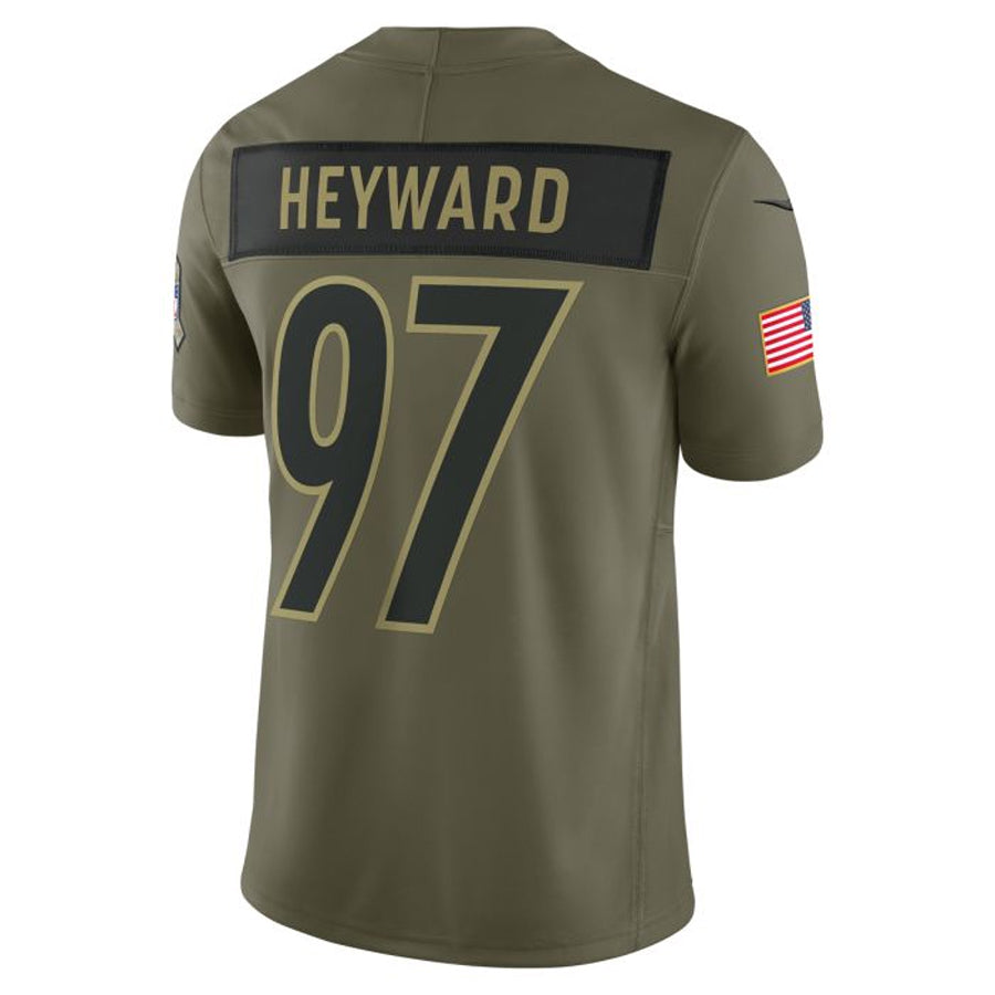 Jdoa P.Steelers #97 Cameron Heyward Player Vapor F.U.S.E. Limited Salute to Service Stitched Jerseys