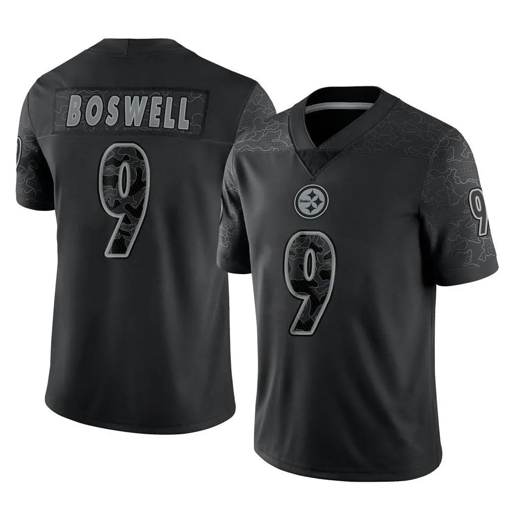 Jdoa P.Steelers #9 Chris Boswell Player Black Reflective Limited Home Game Stitched Jerseys