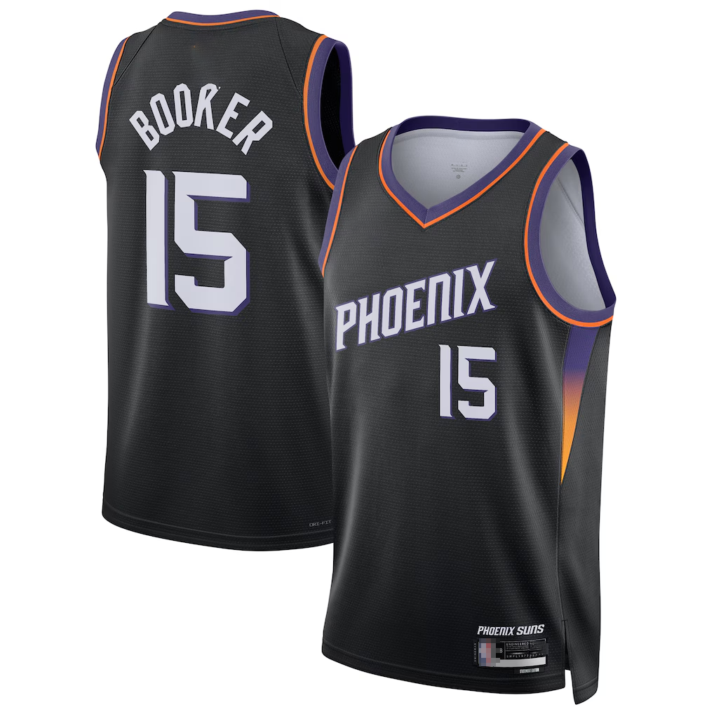 Jdoa P.Suns #15 Devin Booker Black Swingman Jerseys - Statement Edition