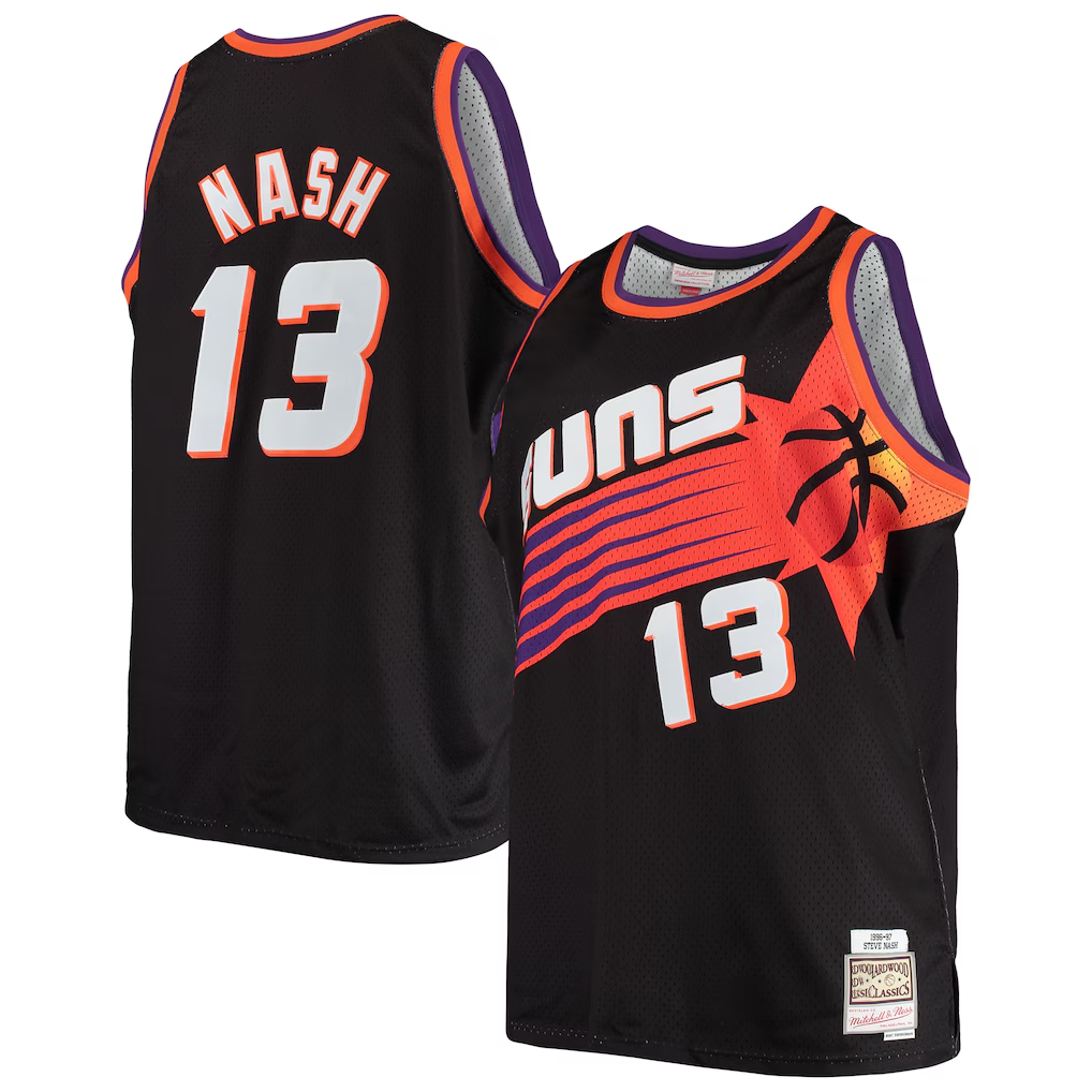Jdoa P.Sunss #13 Steve Nash Mitchell & Ness Black 1996-1997 Big & Tall Hardwood Classics Swingman Jerseys