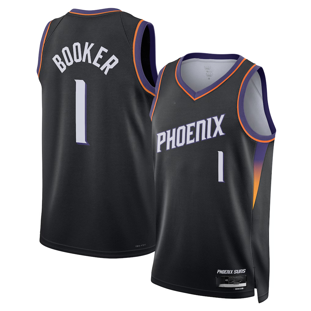 Jdoa P.Sunss #1 Devin Booker Black Swingman Jerseys - Statement Edition