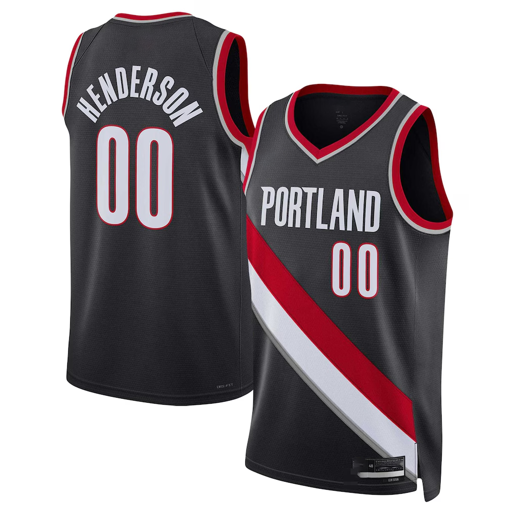 Jdoa PT.Blazers #00 Scoot Henderson Black 2023 NBA Draft Swingman Jerseys - Icon Edition