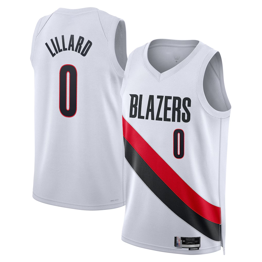 Jdoa PT.Blazers #0 Damian Lillard Red Swingman Jerseys - Statement Edition