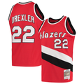 Jdoa PT.Blazers #22 Clyde Drexler Mitchell & Ness Red 1983-1984 Hardwood Classics Swingman Jerseys