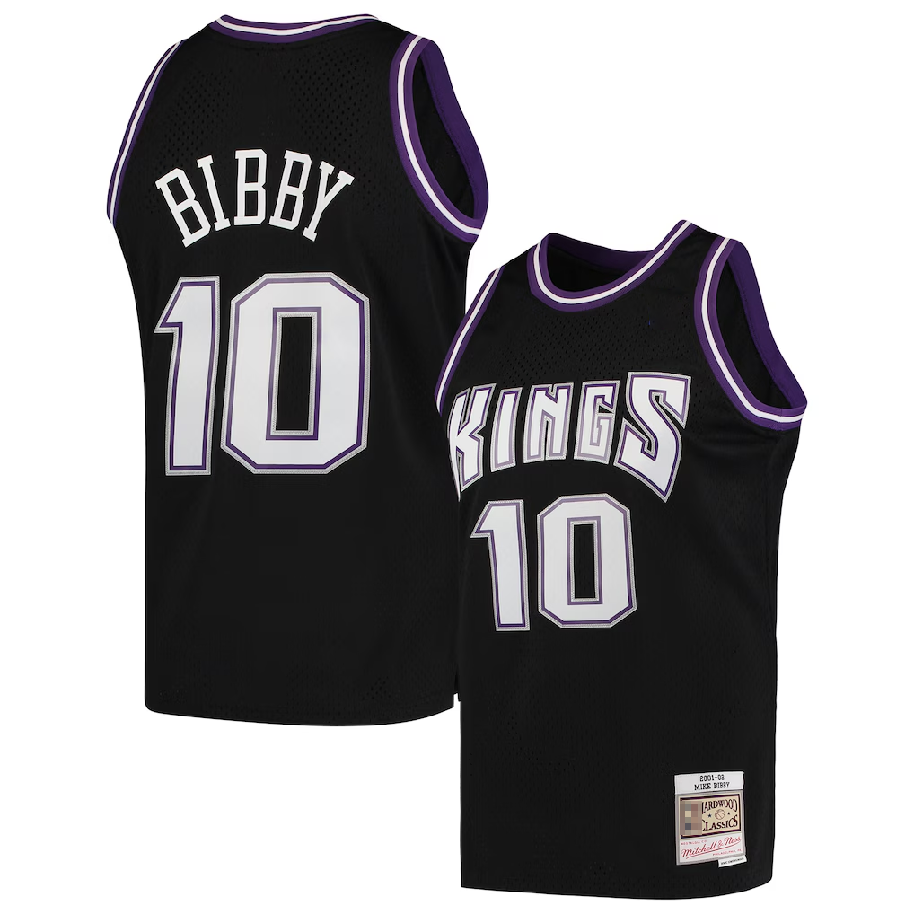 Jdoa S.Kings #10 Mike Bibby Mitchell & Ness Black Hardwood Classics Swingman Jerseys