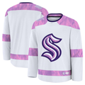 Jdoa S.Kraken White 2024 Hockey Fights Cancer Practice Jerseys