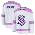 Jdoa S.Kraken White Hockey Fights Cancer Survivor Practice Jerseys