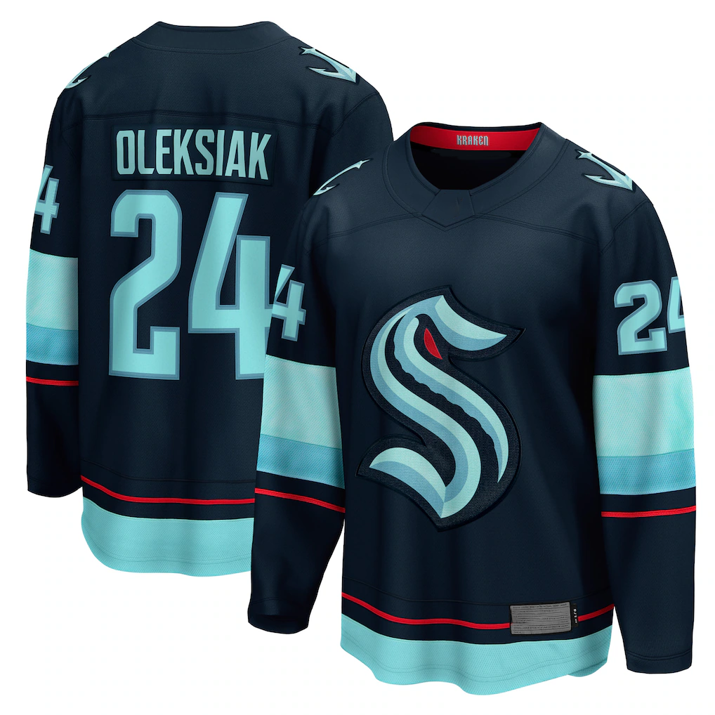 Jdoa S.Kraken #24 Jamie Oleksiak Deep Sea Blue Home Breakaway Player Jerseys