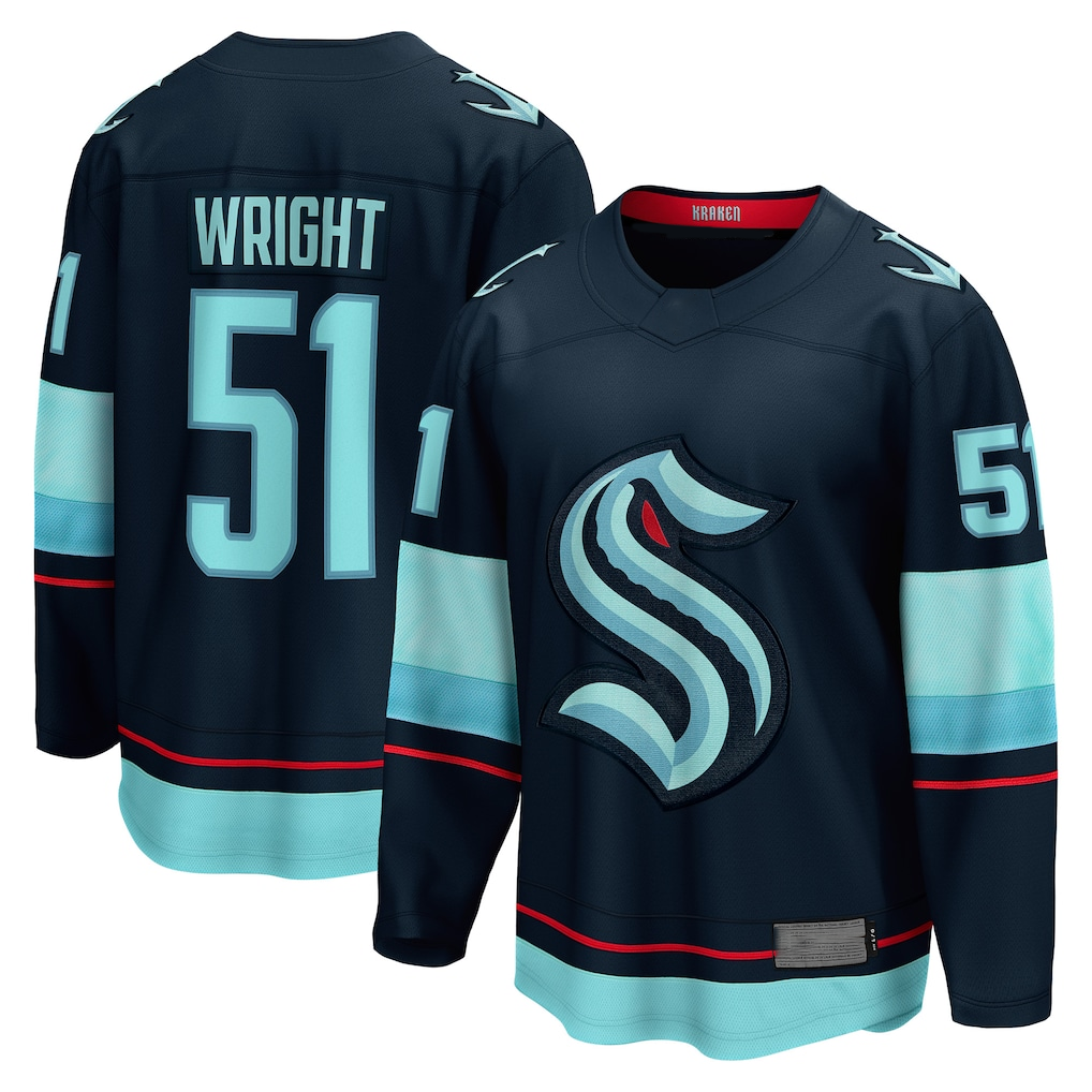 Jdoa S.Kraken #51 Shane Wright Deep Sea Blue Home Breakaway Player Jerseys