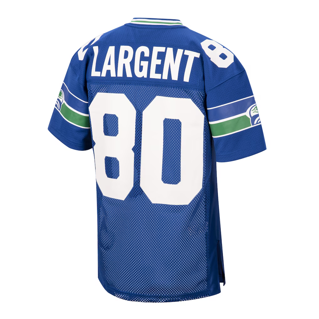 Jdoa S.Seahawks 1985 #80 Steve Largent Mitchell & Ness Royal Authentic Throwback Retired Player Stitched Puhic Jersey