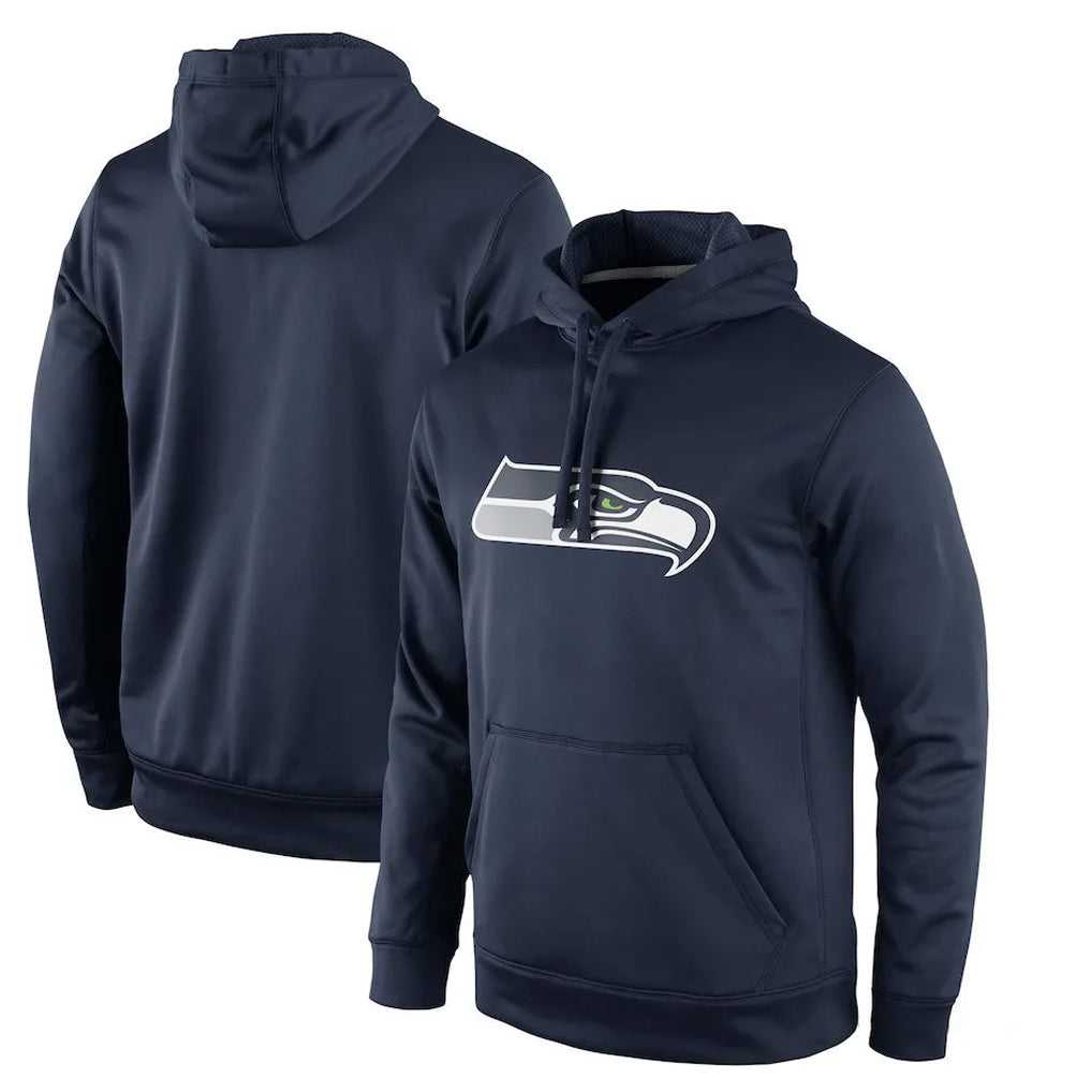 Jdoa S.Seahawks Navy LOGO Pullover Hoodies Game Blank Player Stitched Jerseys