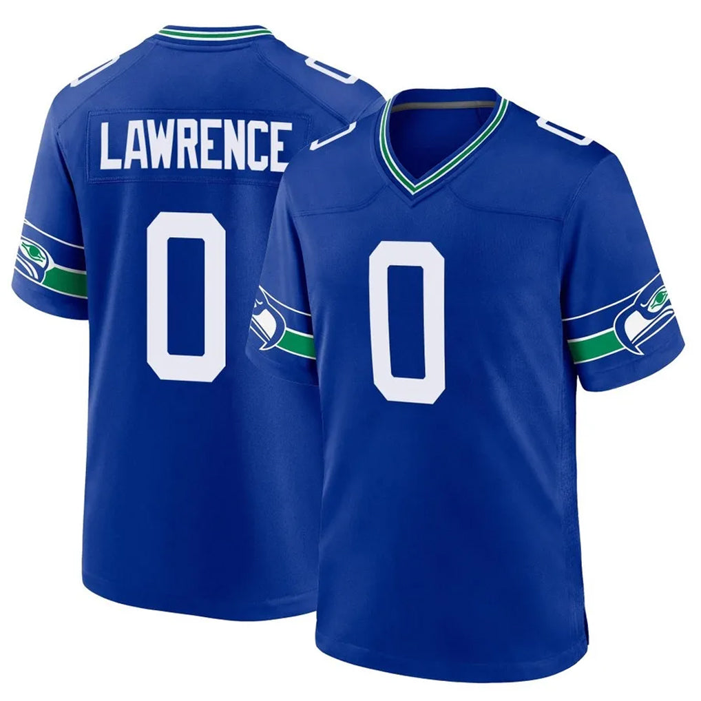 Jdoa S.Seahawks #0 DeMarcus Lawrence Player Royal Throwback Home Game Stitched Jerseys