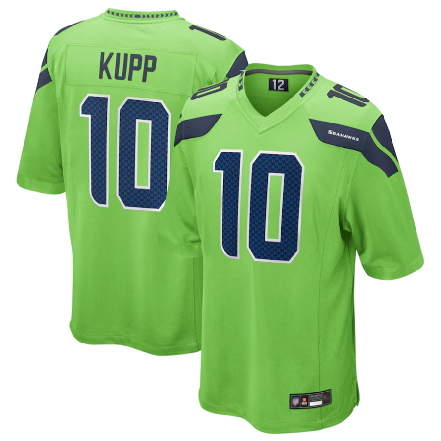 Jdoa S.Seahawks #10 Cooper Kupp Player Green Game Replica Stitched Jerseys