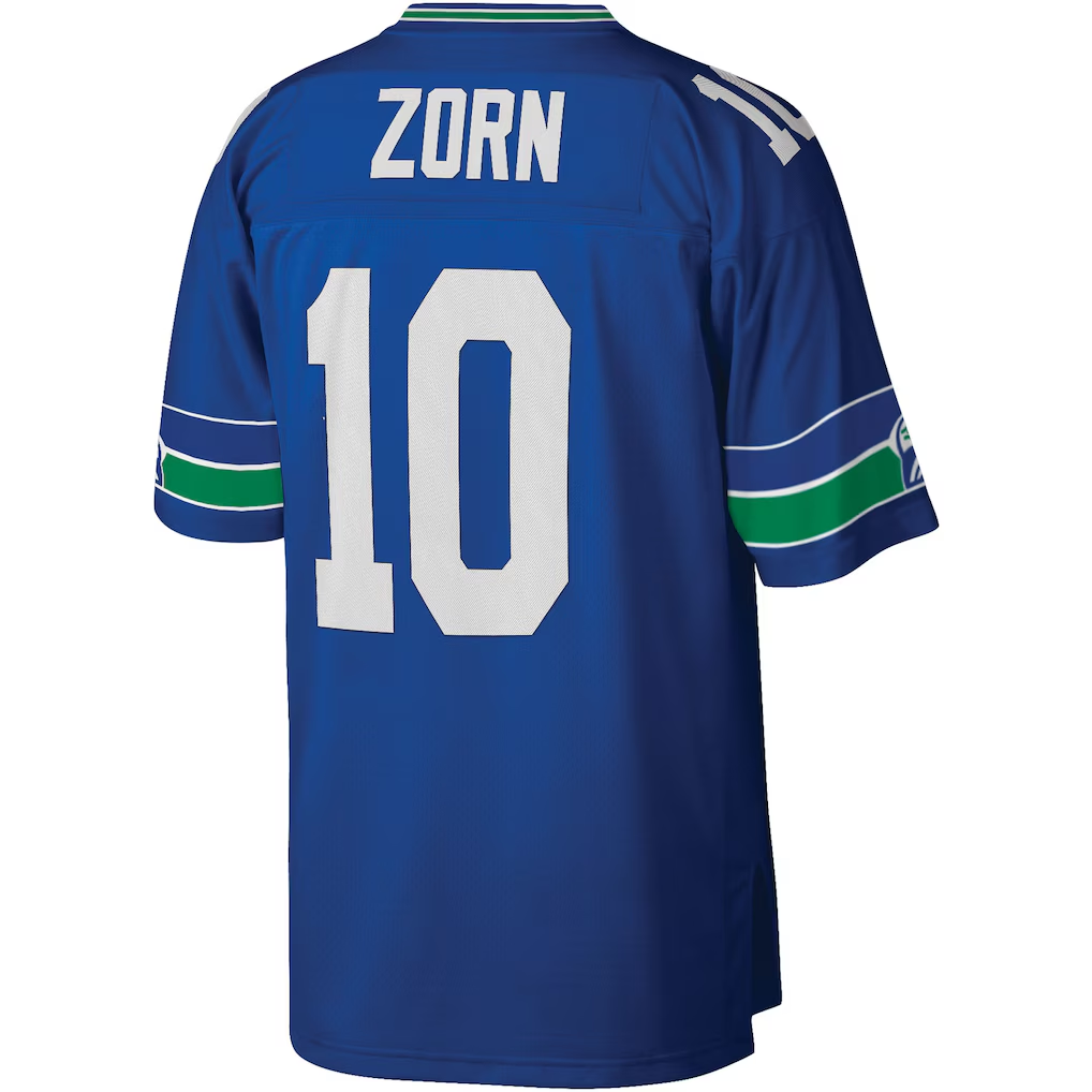 Jdoa S.Seahawks #10 Jim Zorn Mitchell & Ness Royal Legacy Replica Jersey