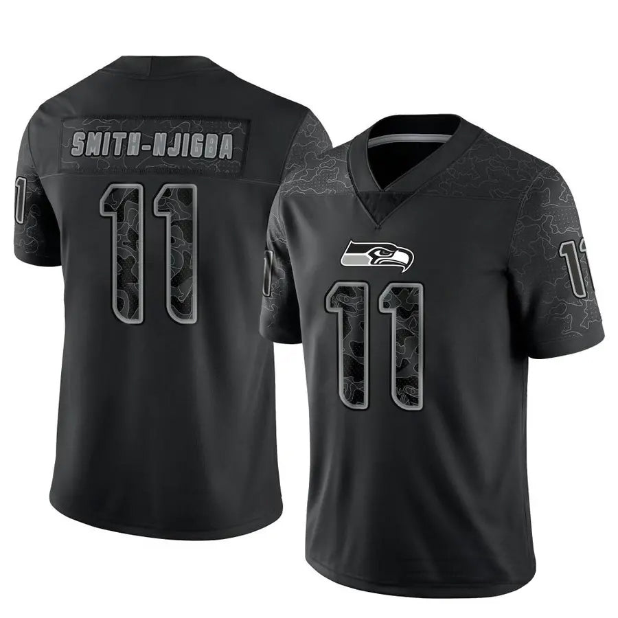 Jdoa S.Seahawks #11 Jaxon Smith-Njigba Player Black Limited Reflective Stitched Jerseys