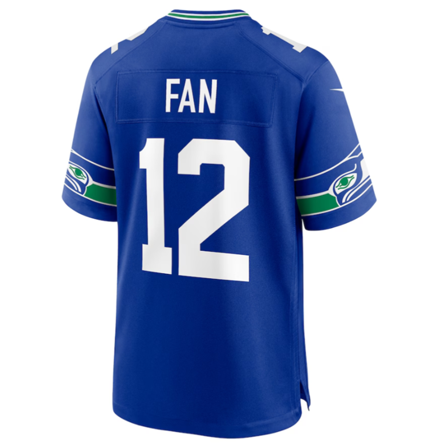 Jdoa S.Seahawks #12 12s Royal Throwback Player Game Jersey Stitched American Stitched Jersey
