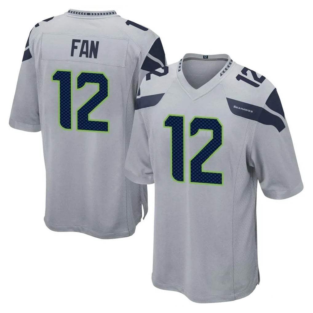 Jdoa S.Seahawks #12 12th Fan Player Gray Home Game Stitched Jerseys