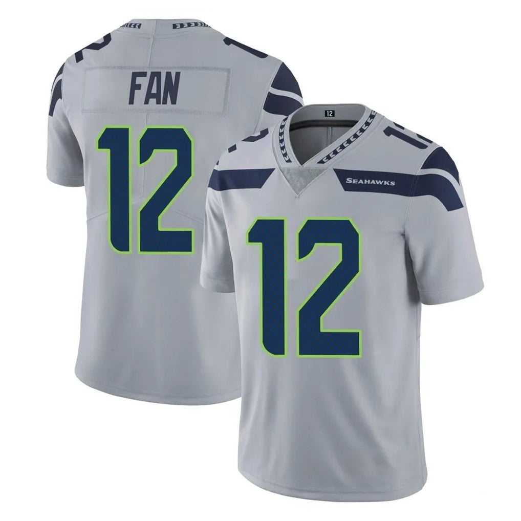 Jdoa S.Seahawks #12 12th Fan Player Gray Limited Vapor Untouchable Home Game Stitched Jerseys