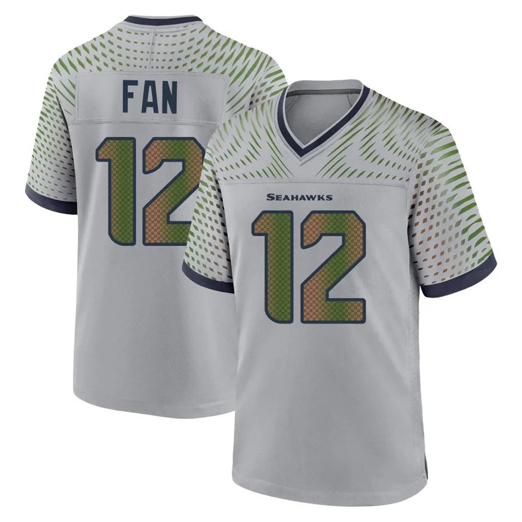 Jdoa S.Seahawks #12 12th Fan Player Grey 2025 Rivalries Collection Home Game Stitched Jerseys