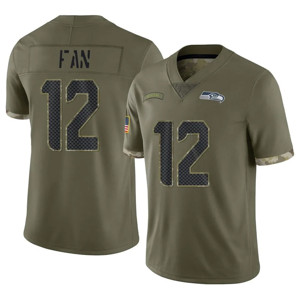 Jdoa S.Seahawks #12 12th Fan Player Olive Limited Salute To Service Home Game Stitched Jerseys