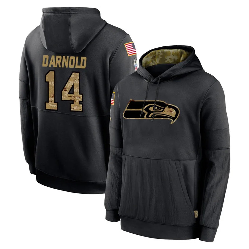 Jdoa S.Seahawks #14 Sam Darnold Player Black Salute to Service Hoodies Limited Game Stitched Jerseys