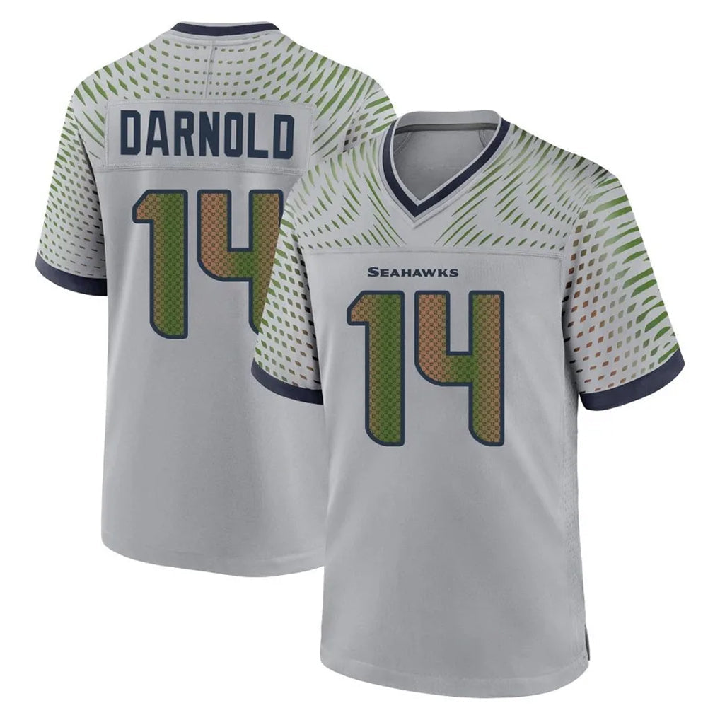 Jdoa S.Seahawks #14 Sam Darnold Player Grey 2025 Rivalries Collection Home Game Stitched Jerseys