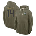 Jdoa S.Seahawks #14 Sam Darnold Player Olive Salute to Service Pullover Hoodies Limited Stitched Jerseys