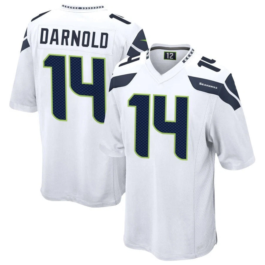 Jdoa S.Seahawks #14 Sam Darnold Player White Home Game Football Jerseys
