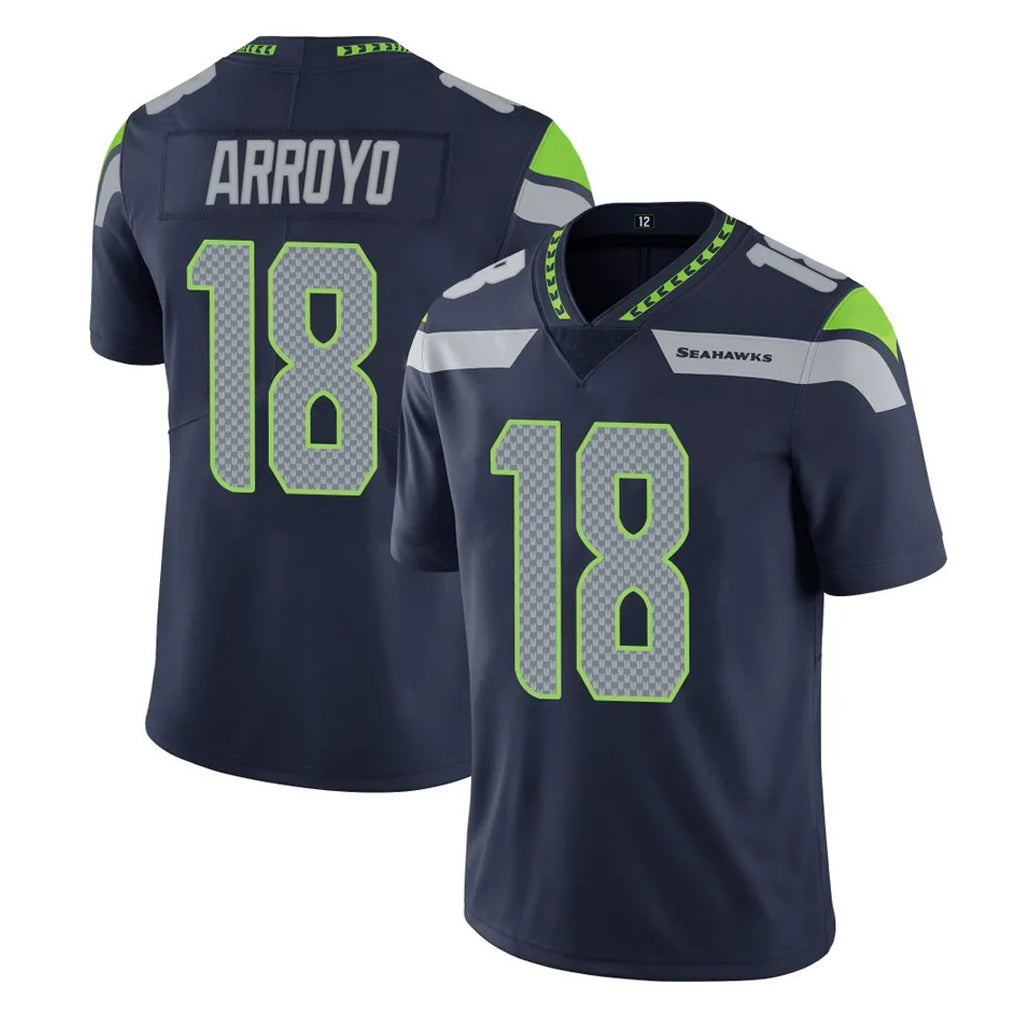 Jdoa S.Seahawks #18 Elijah Arroyo Player Navy Limited Vapor Untouchable Home Game Stitched Jerseys