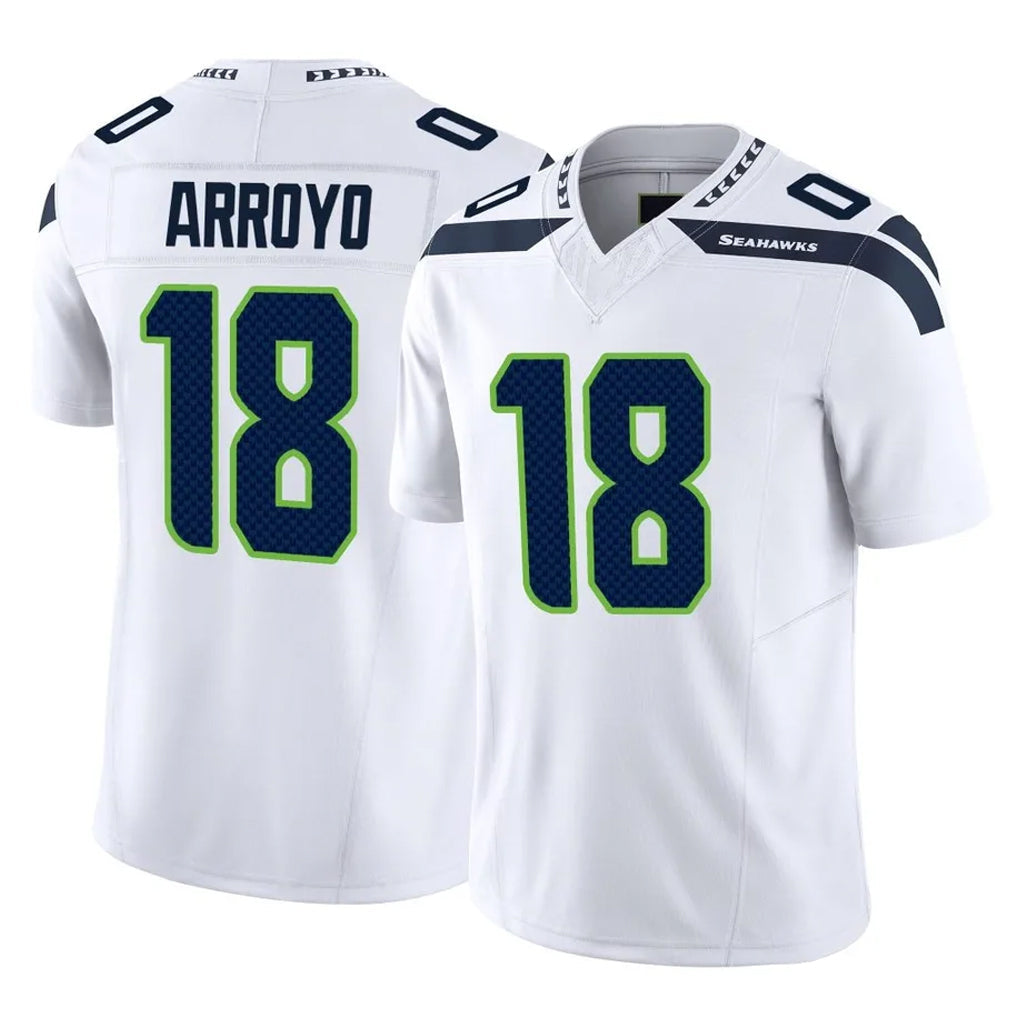 Jdoa S.Seahawks #18 Elijah Arroyo Player White Limited Vapor F.U.S.E. Home Game Stitched Jerseys