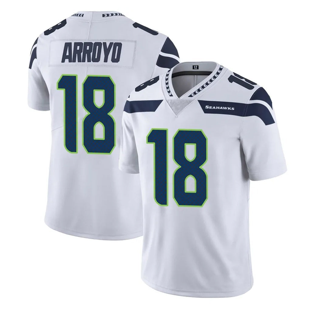 Jdoa S.Seahawks #18 Elijah Arroyo Player White Limited Vapor Untouchable Home Game Stitched Jerseys