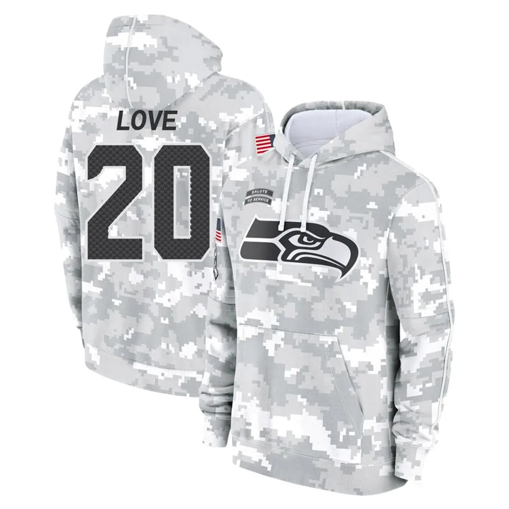 Jdoa S.Seahawks #20 Julian Love Player Arctic Camo Limited Salute to Service Pullover Hoodies Game Stitched Jerseys