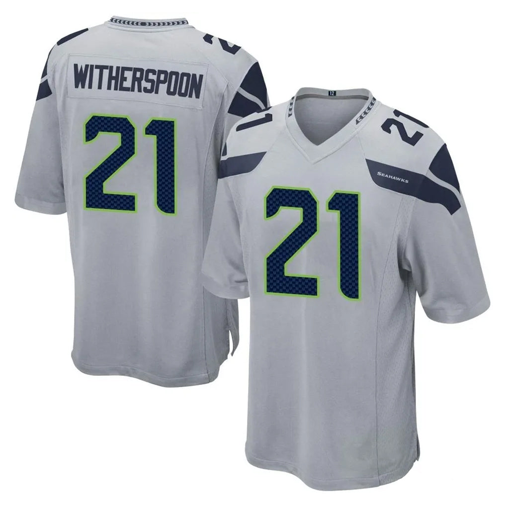 Jdoa S.Seahawks #21 Devon Witherspoon Player Gray Home Game Stitched Jerseys