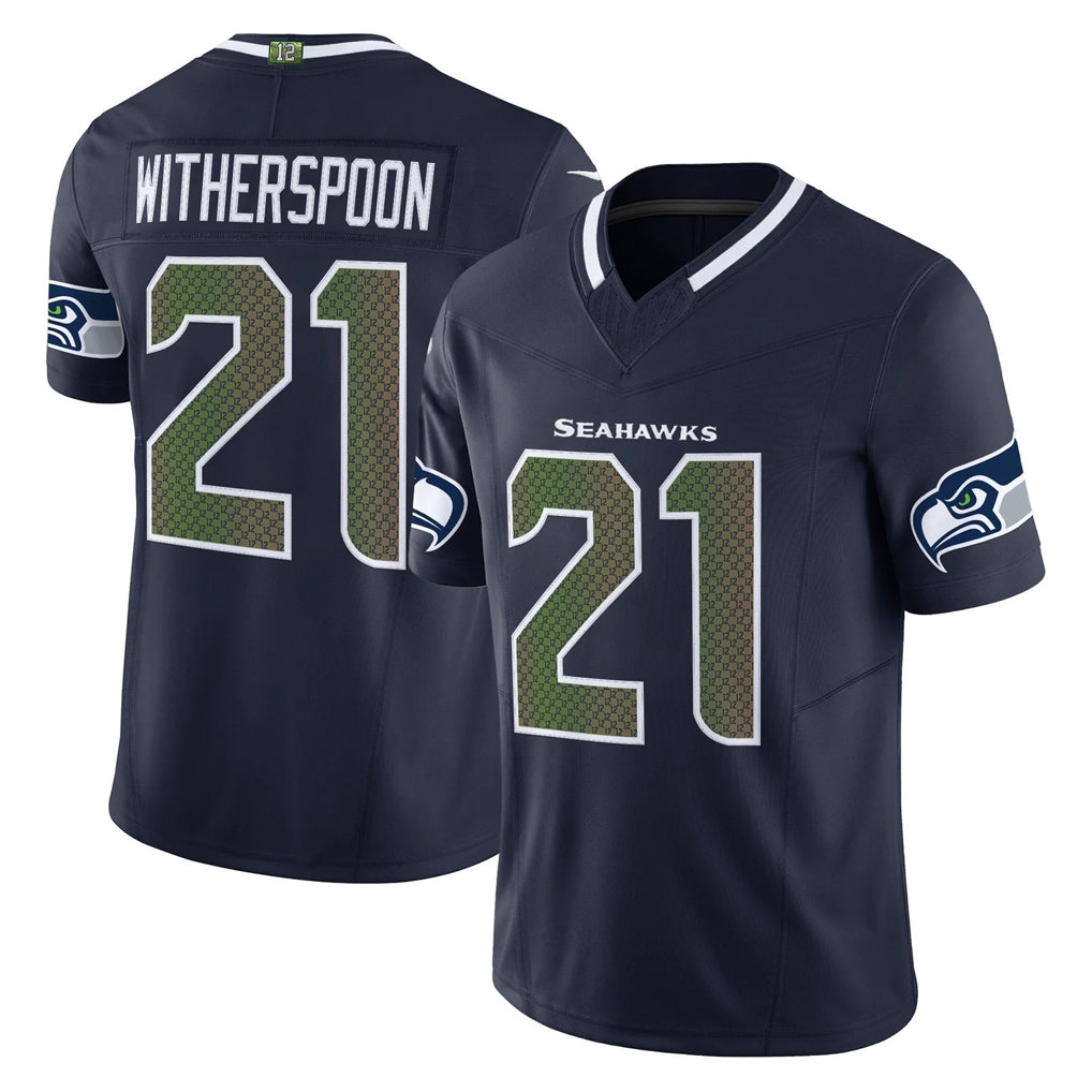 Jdoa S.Seahawks #21 Devon Witherspoon Player Navy Rivalries Vapor Limited Home Game Stitched Jerseys