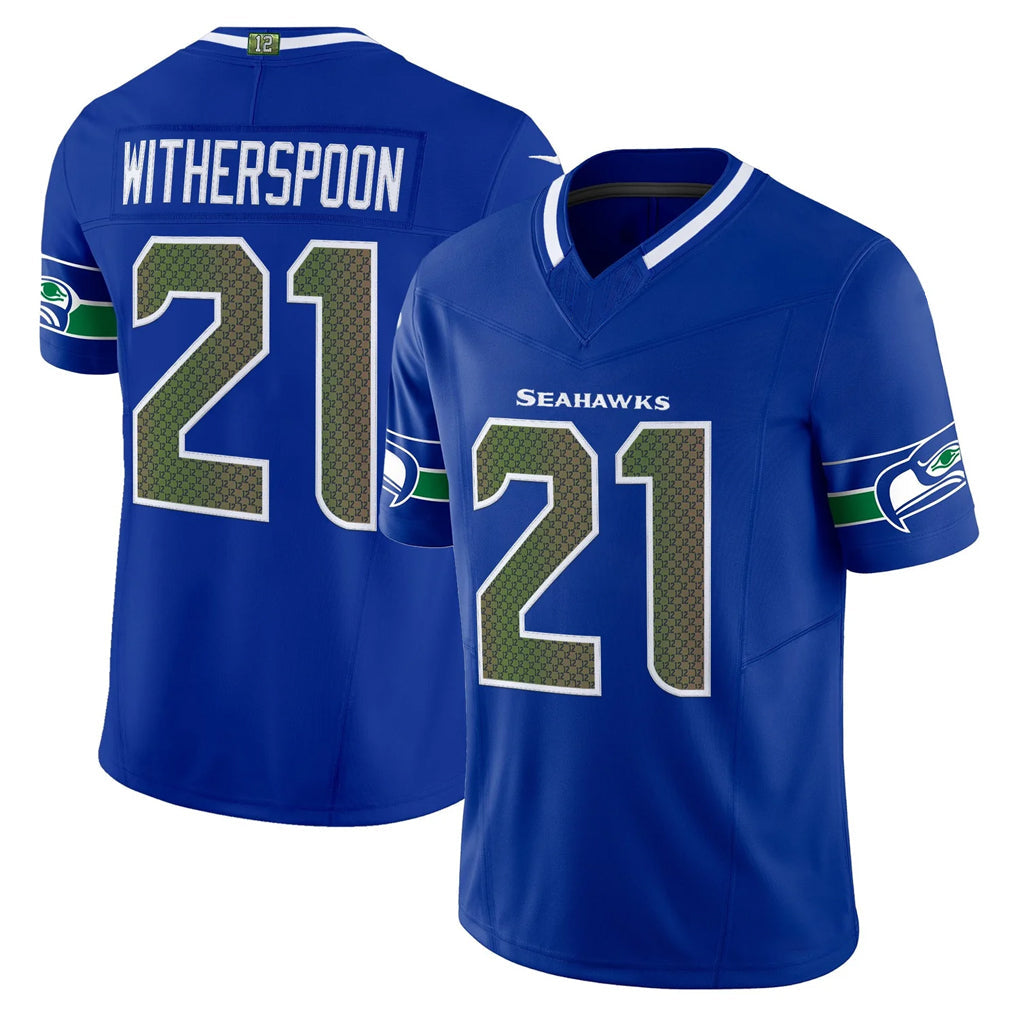 Jdoa S.Seahawks #21 Devon Witherspoon Player Royal Rivalries Vapor Limited Home Game Stitched Jerseys