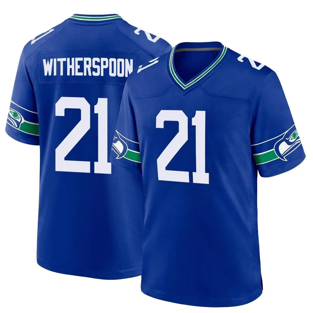 Jdoa S.Seahawks #21 Devon Witherspoon Player Royal Throwback Home Game Stitched Jerseys
