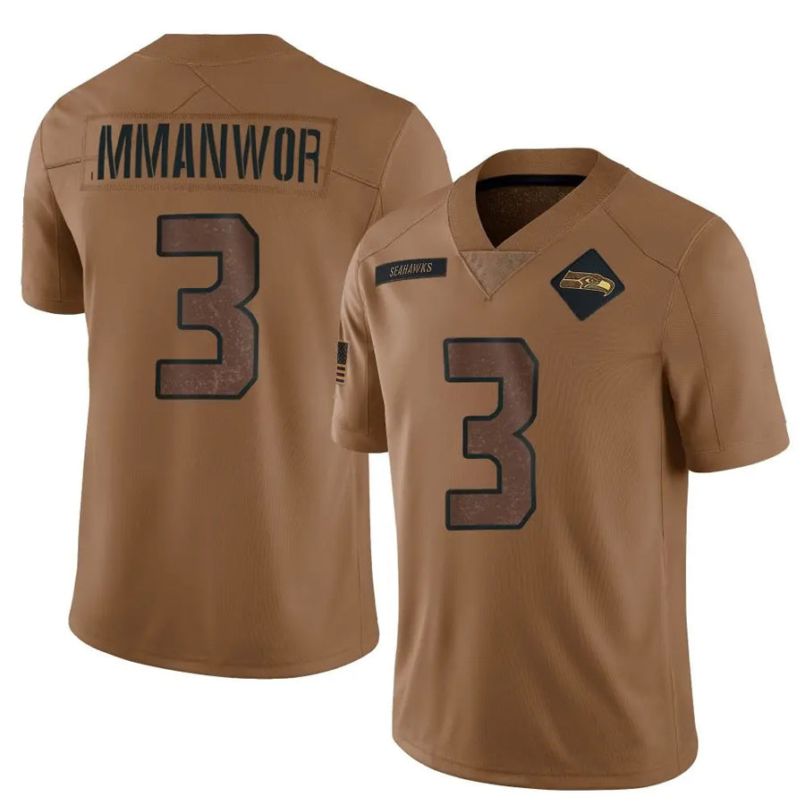 Jdoa S.Seahawks #3 Nick Emmanwori Player Brown Salute To Service Limited Football Jerseys